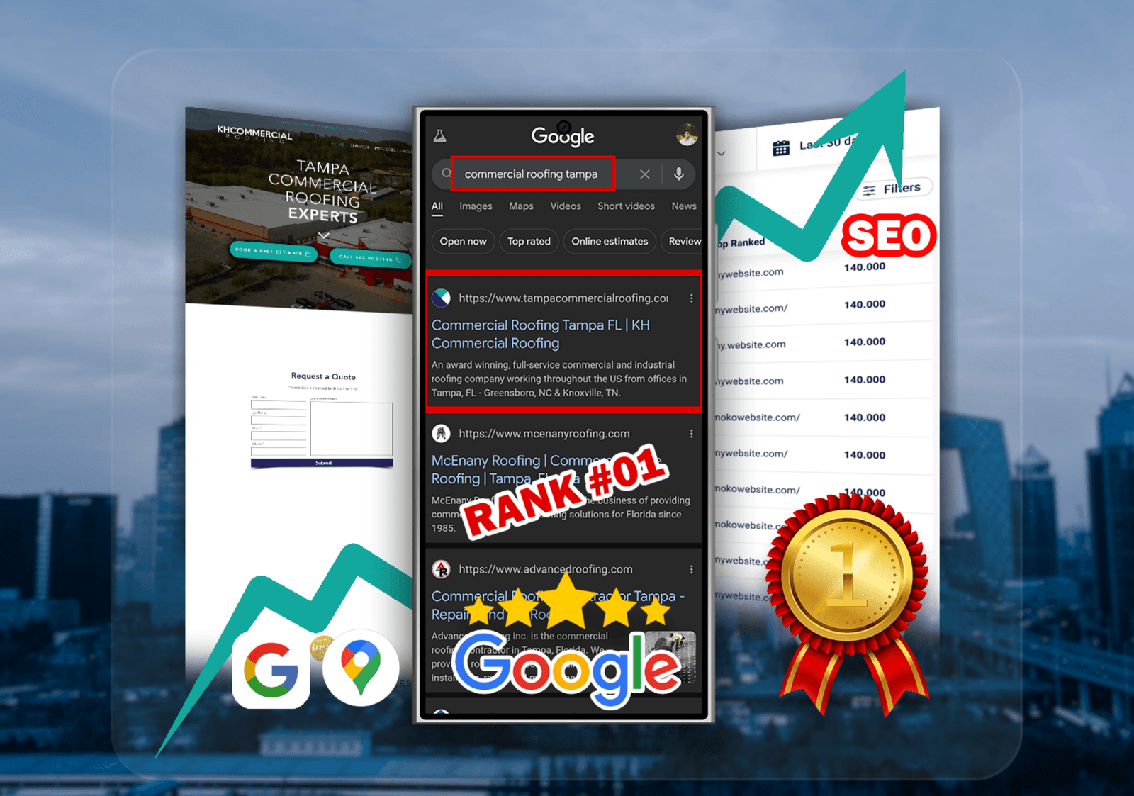 Commercial roofing search ranking overview