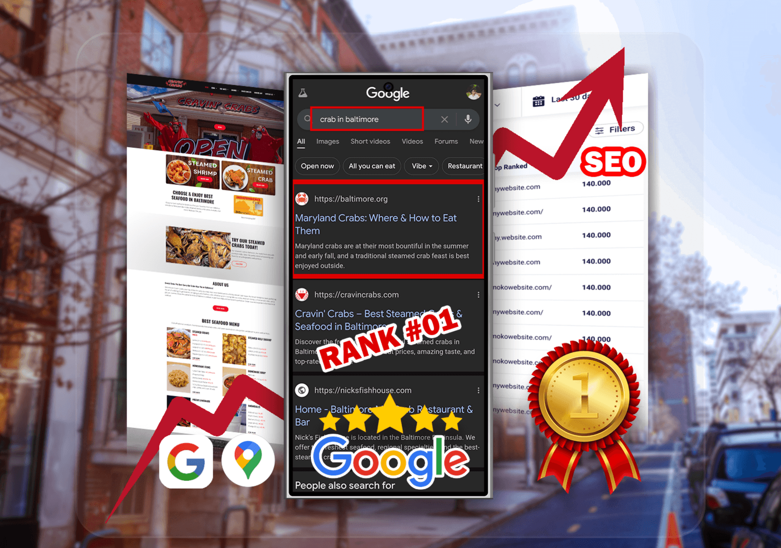 Cravin’ Crabs local search ranking