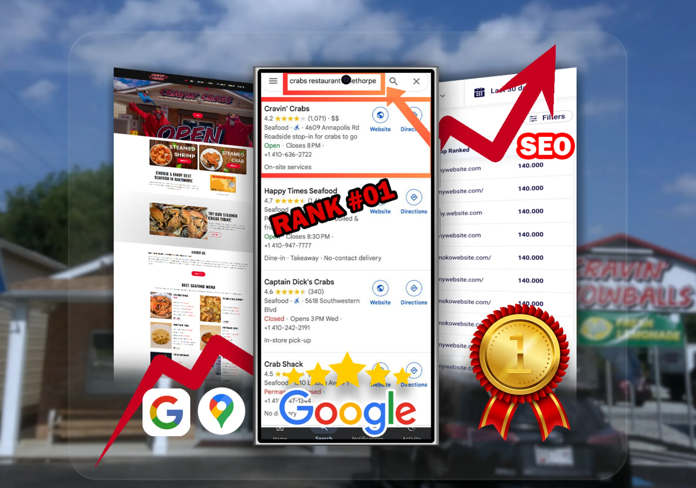 Cravin’ Crabs search ranking overview
