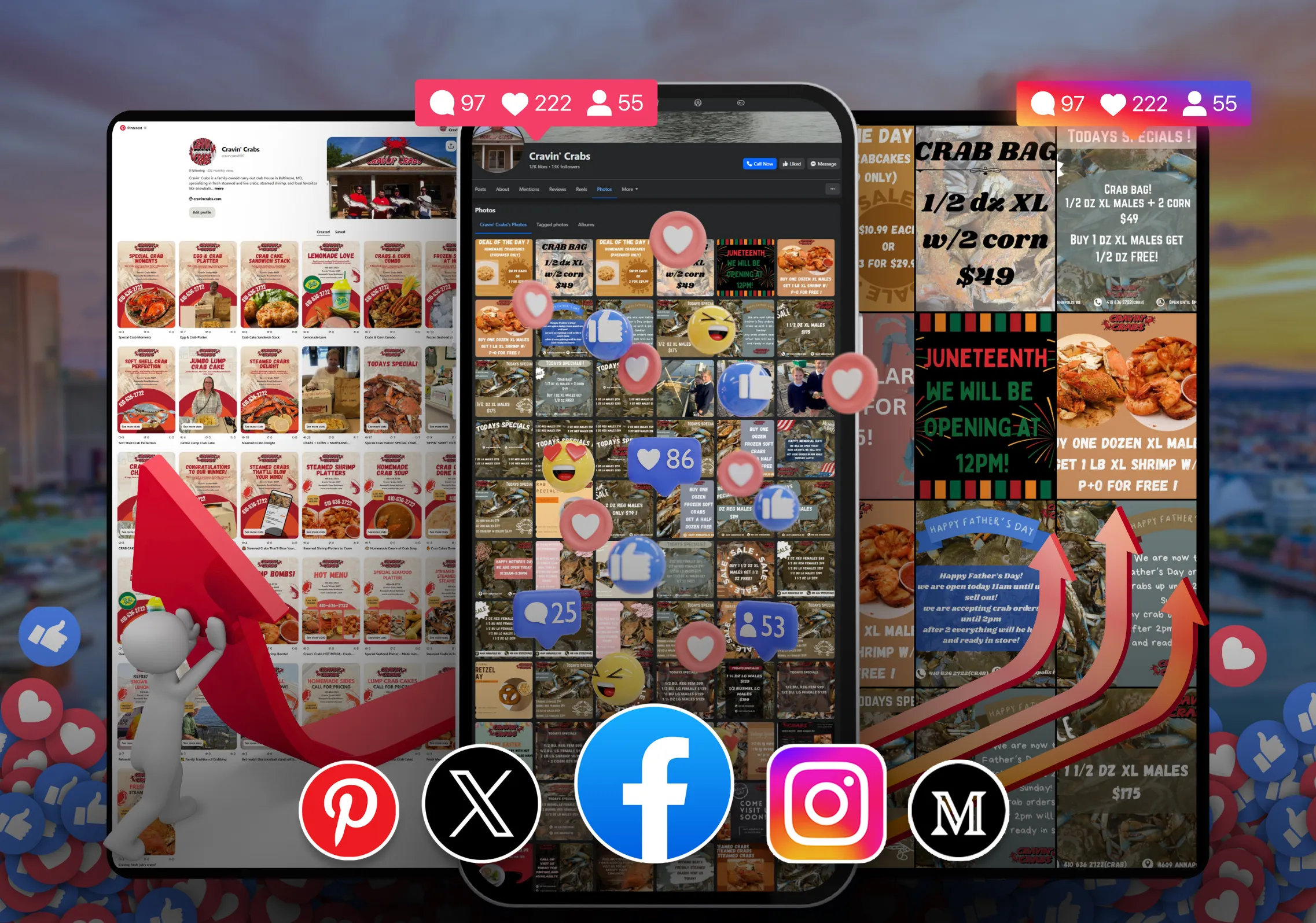 Cravin’ Crabs social media content designed by Jarz Digital