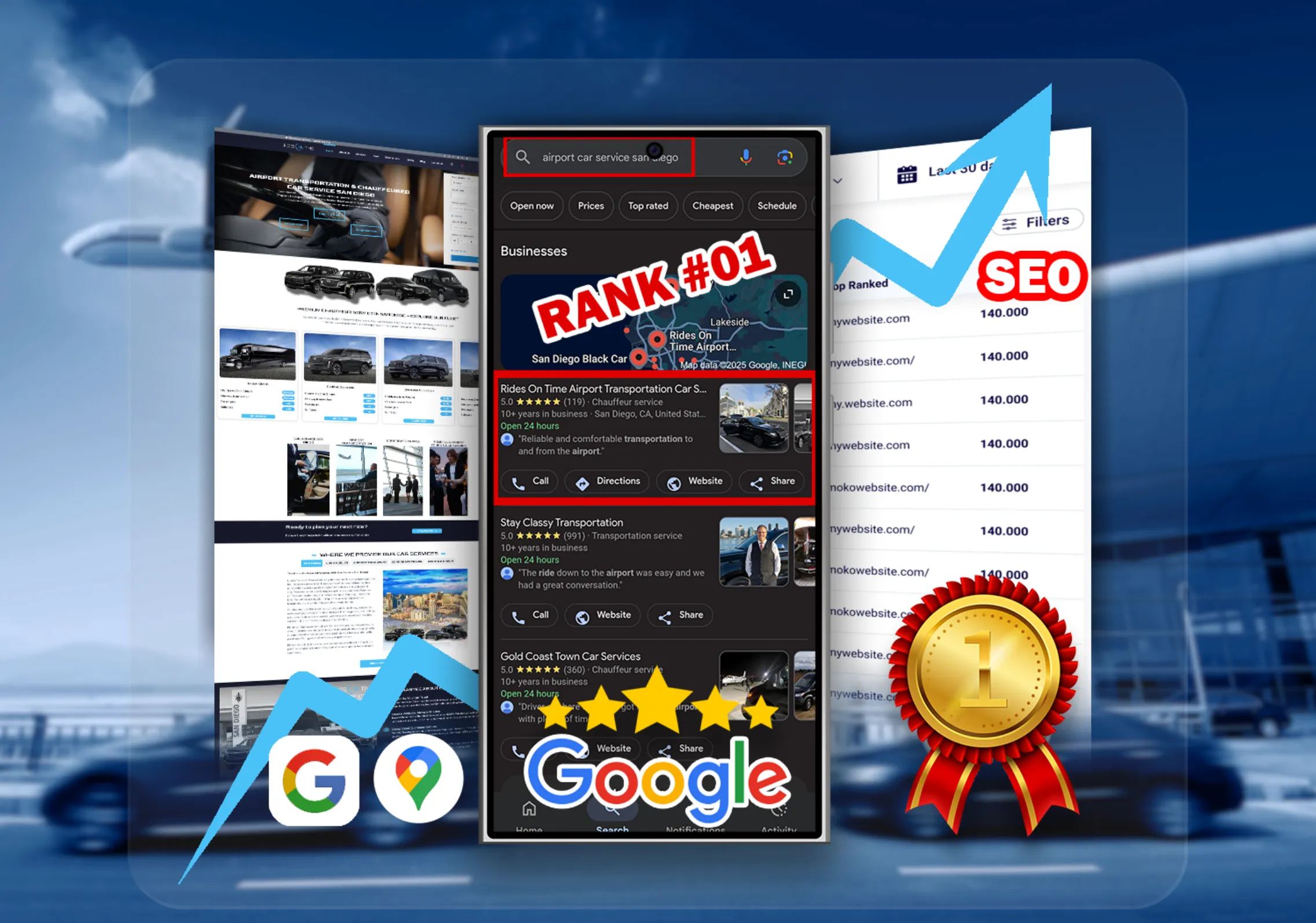 Rides On Time search ranking overview